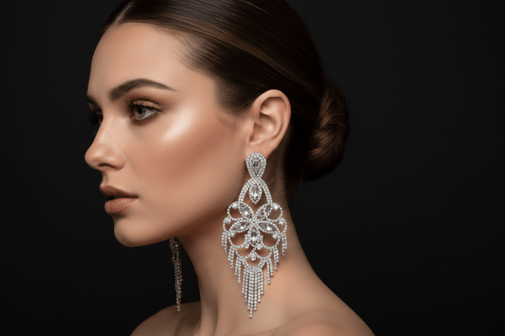 Crystal Chandelier Tassel Drop Earrings - The PM Edit