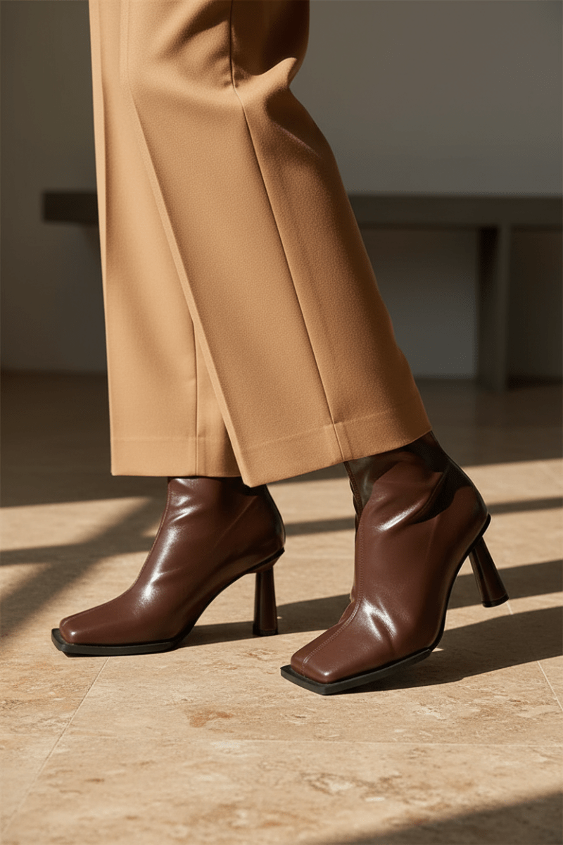 Square Toe Sock Ankle Boot - The PM Edit