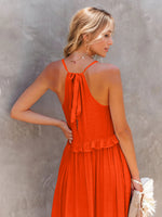 Load image into Gallery viewer, Ruffled Sleeveless Tiered Maxi Dress with Pockets – Effortless &amp; Chic
