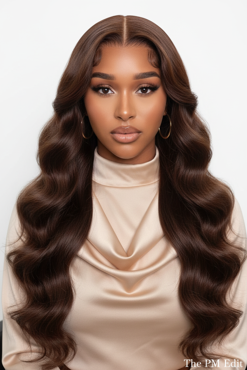 Chocolate Brown Body Wave - Front