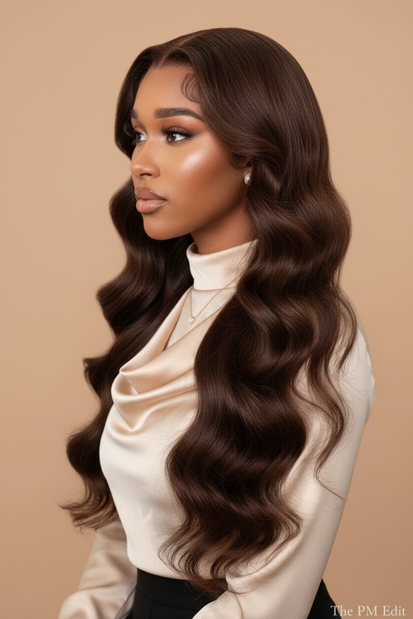 Chocolate Brown Body Wave - Side Profile