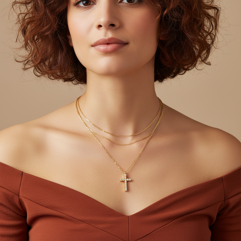 Crystal Cross Layered