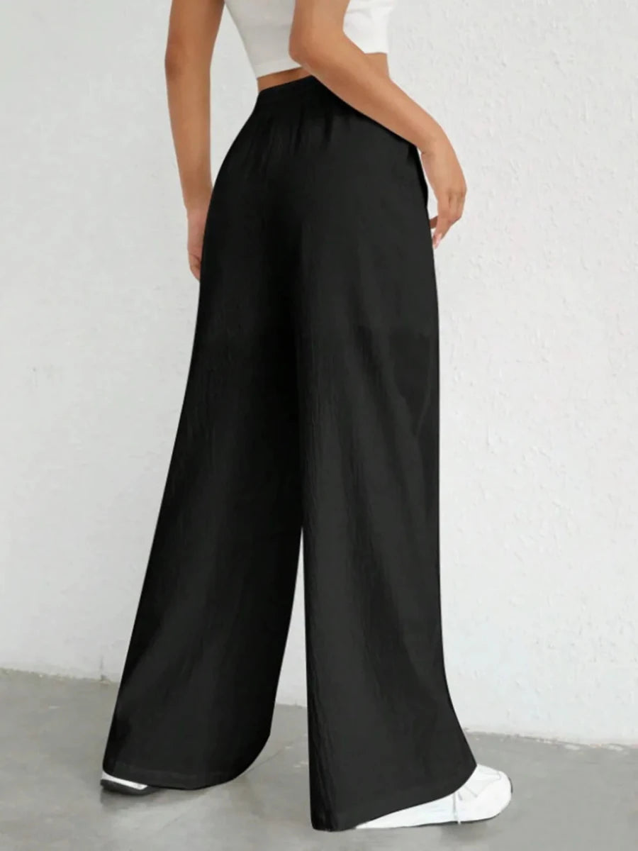 Drawstring Wide Leg Linen Pants - The PM Edit