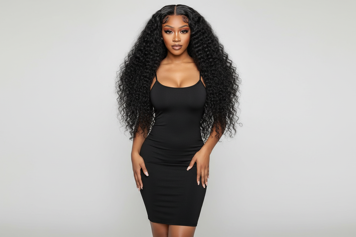 5x5 Glueless Lace Closure Wig 180% Density Deep Wave