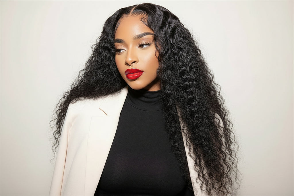 5x5 Glueless Lace Closure Wig 180% Density Deep Wave