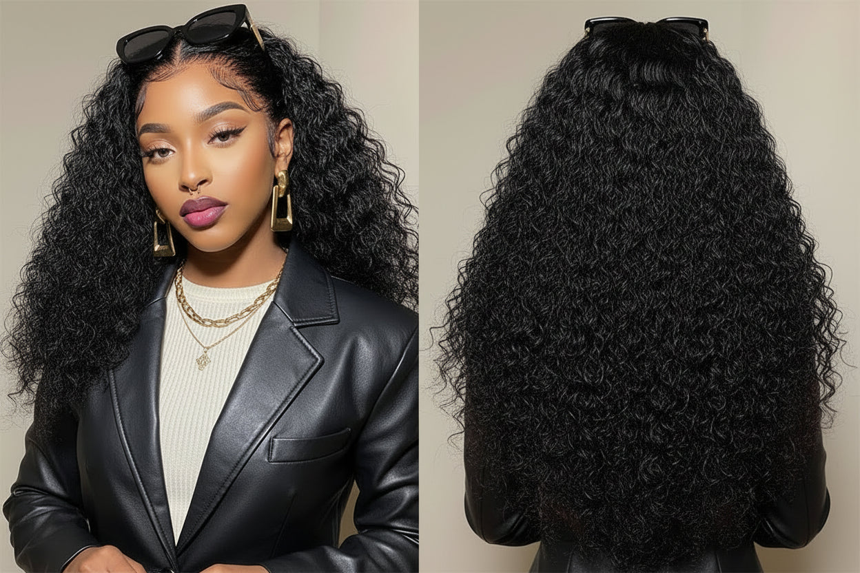 5x5 Glueless Lace Closure Wig 180% Density Deep Wave