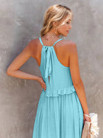 Load image into Gallery viewer, Ruffled Sleeveless Tiered Maxi Dress with Pockets – Effortless &amp; Chic
