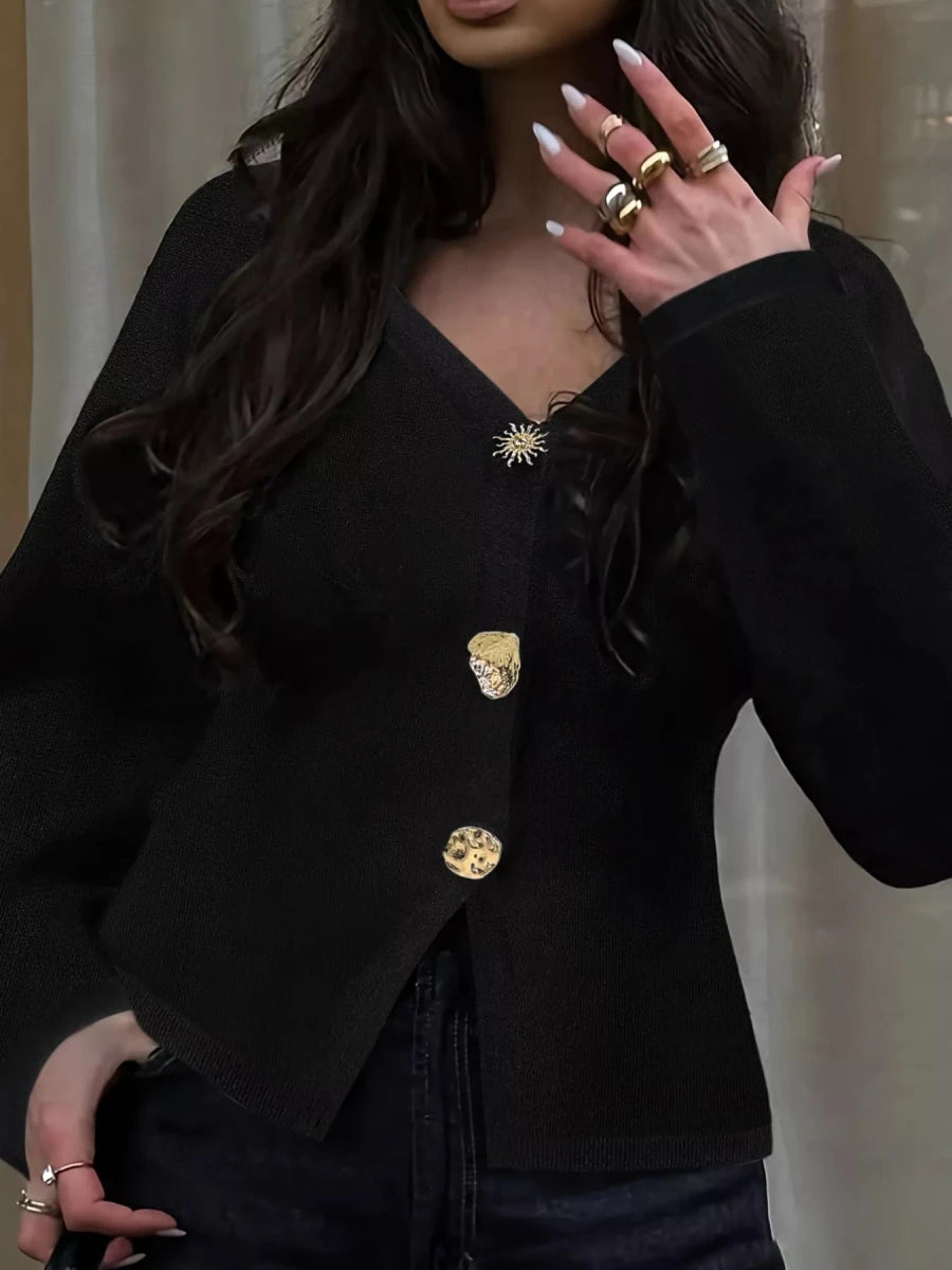 Button - Down Knit Cardigan - The PM Edit