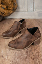 Load image into Gallery viewer, Coffee Suede Casual Ankle Boots
