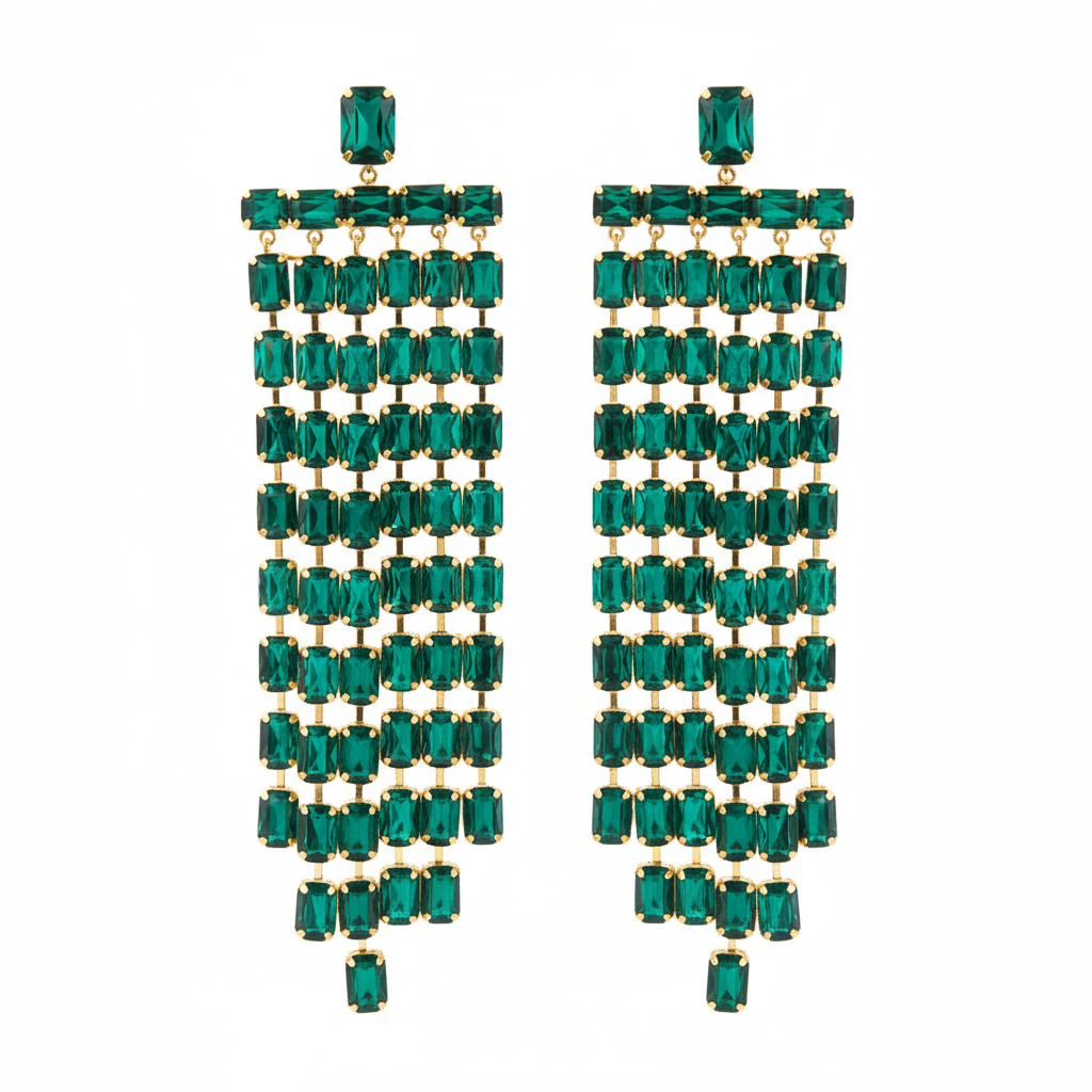 Fringe Chandelier Green Solo