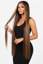 Load image into Gallery viewer, 5x5 P4/27 Honey Blonde Ombre Highlight HD Lace Front Wig | 180% Density | 100% Human Hair
