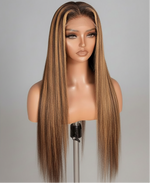 Load image into Gallery viewer, 5x5 P4/27 Honey Blonde Ombre Highlight HD Lace Front Wig | 180% Density | 100% Human Hair
