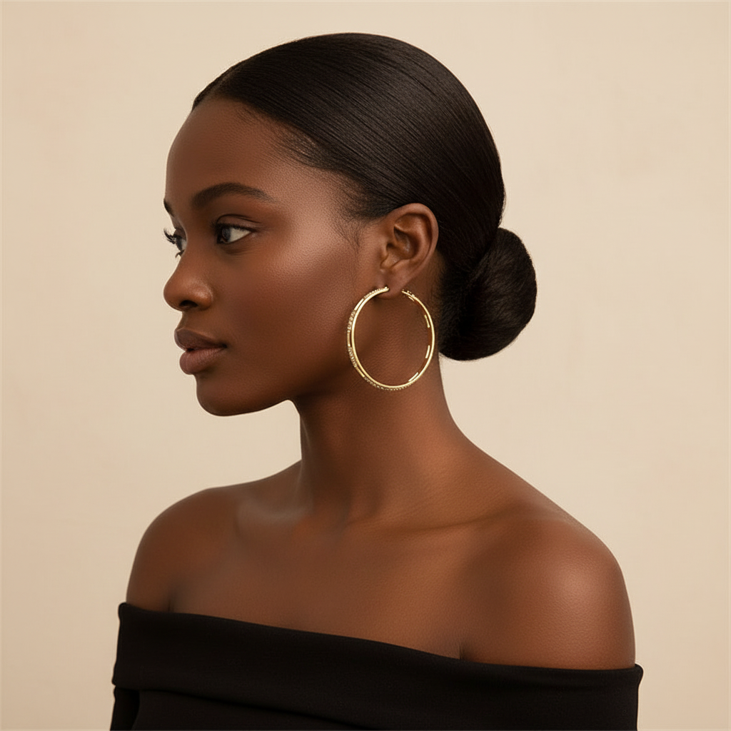 Gold Double Track Hoop 1