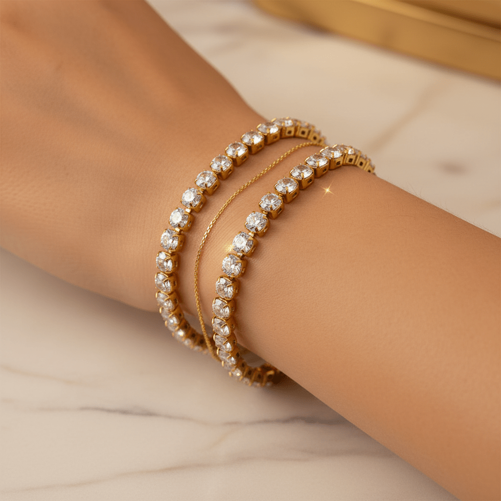 Crystal Tennis Bracelet | PVD Plated | Tarnish - Free & Waterproof - The PM Edit