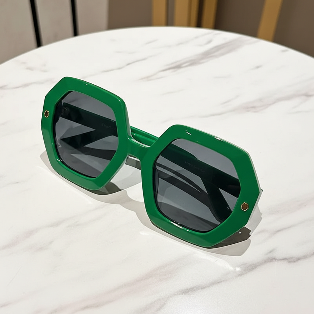 Hex Sunglasses Green Flatlay
