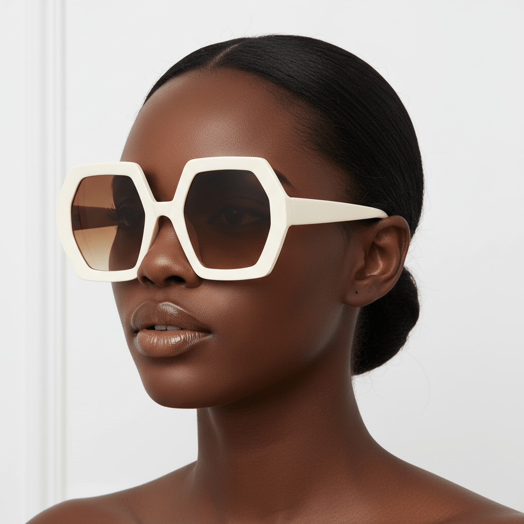 Oversized Hexagon Frame Sunglasses - The PM Edit