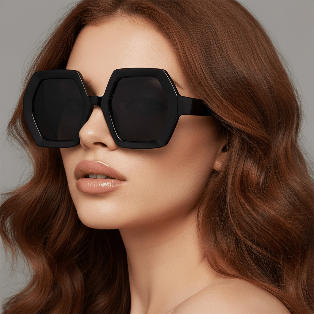 Oversized Hexagon Frame Sunglasses - The PM Edit