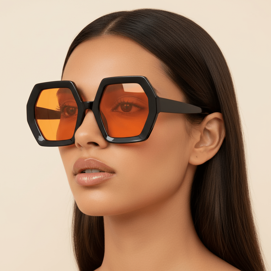 Oversized Hexagon Frame Sunglasses - The PM Edit