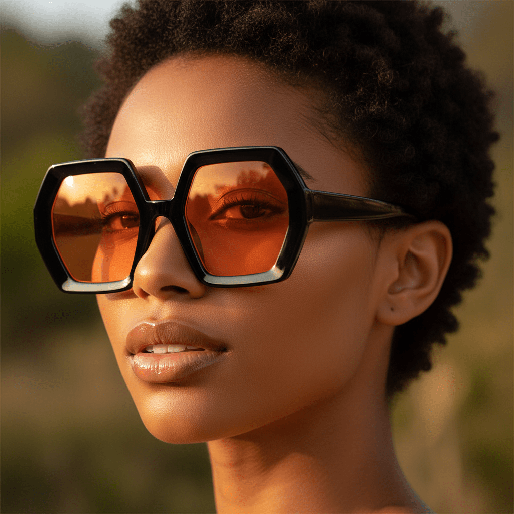 Oversized Hexagon Frame Sunglasses - The PM Edit