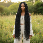 Load image into Gallery viewer, 30 Inches 4x4 Boho Goddess Faux Locs Lace Closure Wigs 200% Density-100% Handmade
