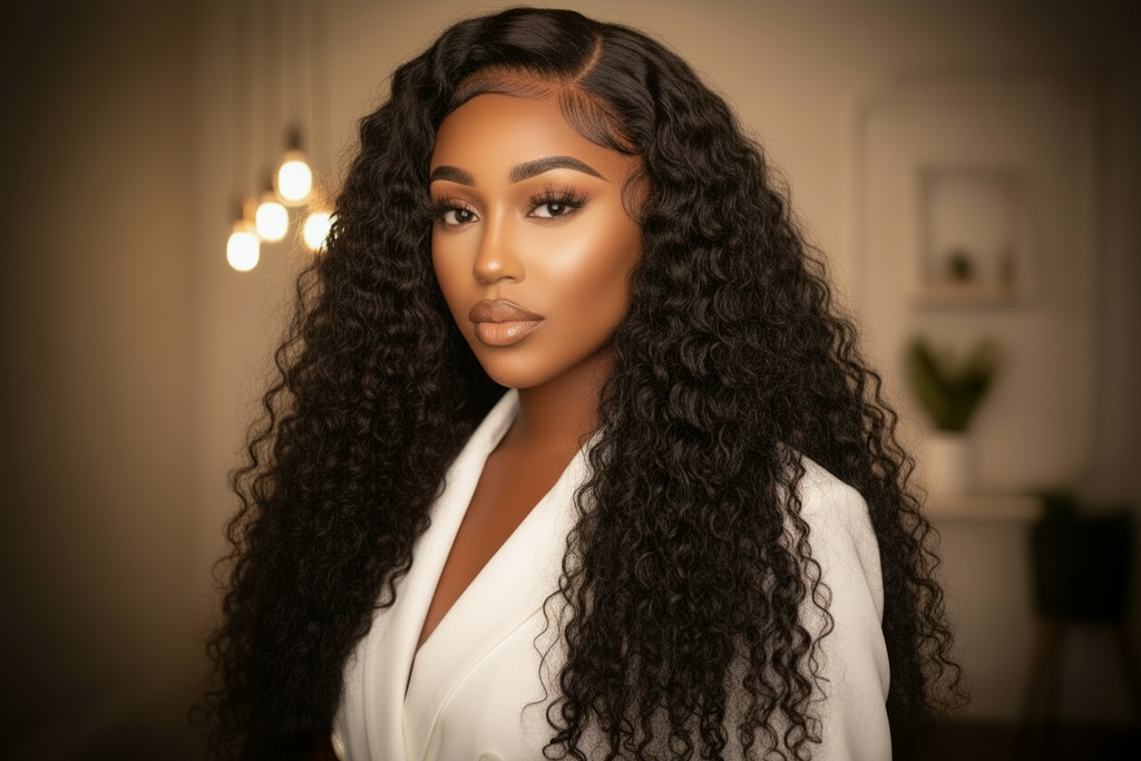 5x5 Glueless Lace Closure Wig 180% Density Deep Wave