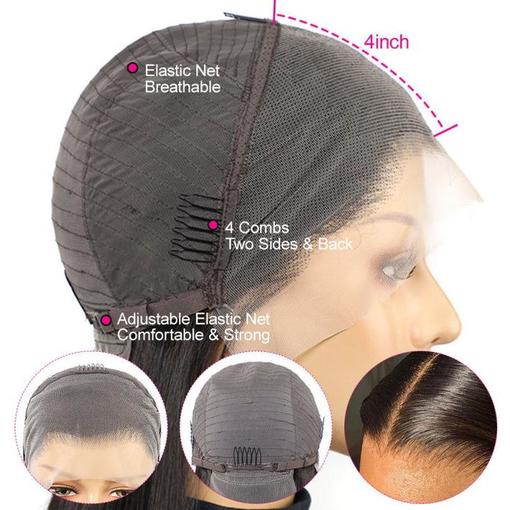 200% Density 13x4 Full Frontal HD Lace Wig Straight | 100% Human Hair