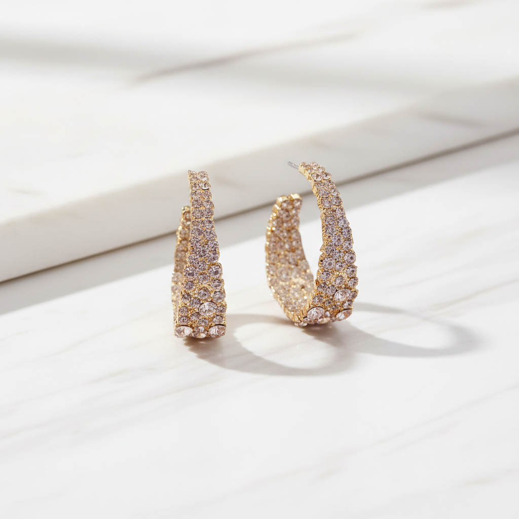 Pavé C-Hoop Flat Lay