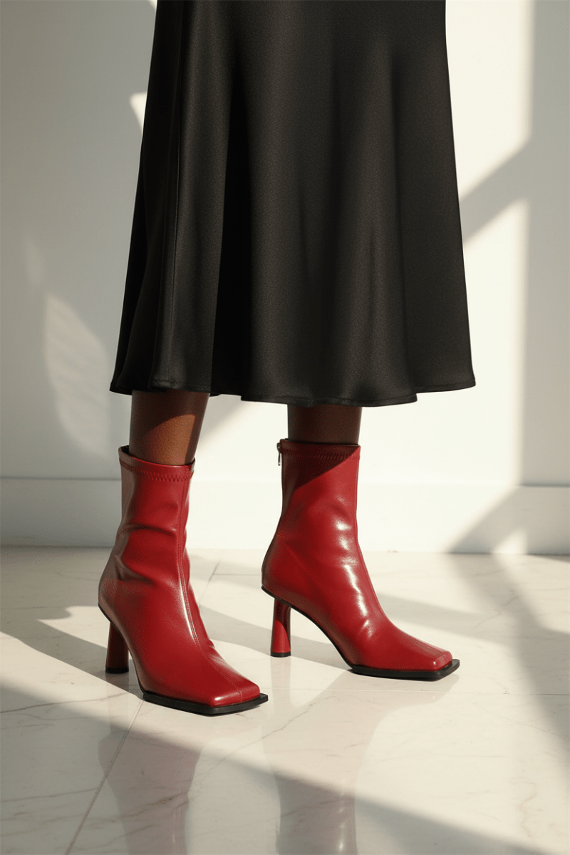 Square Toe Sock Ankle Boot - The PM Edit