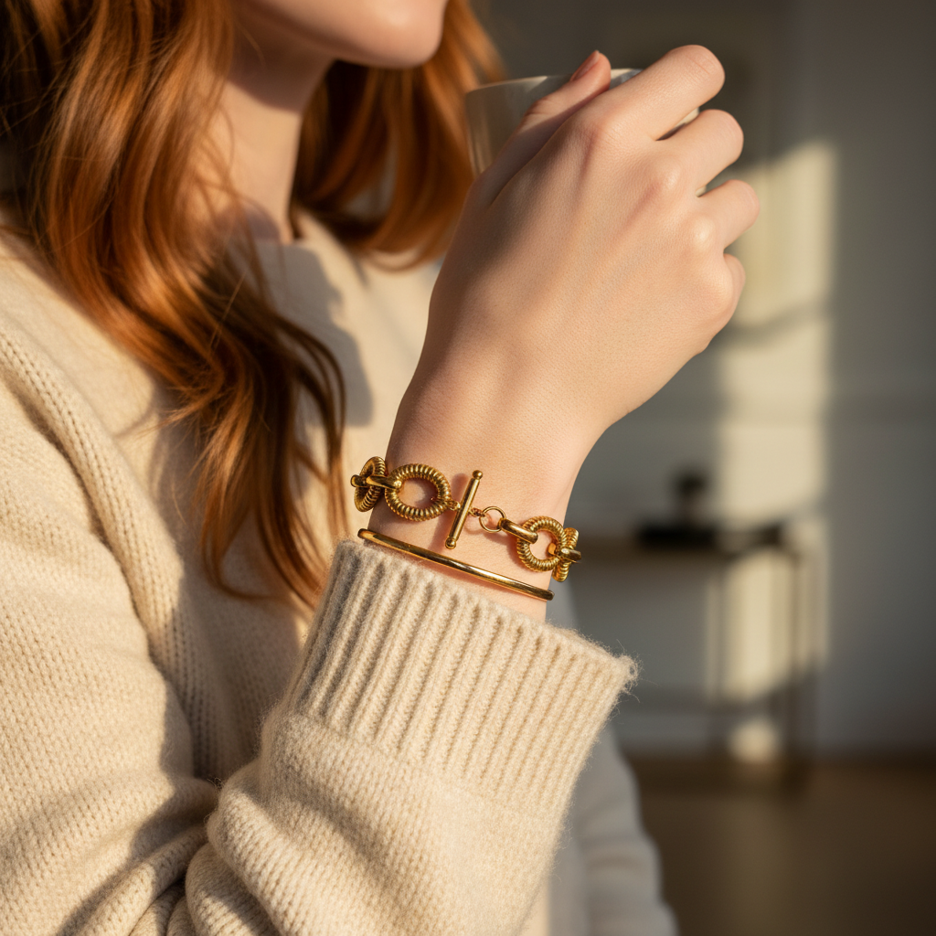 Ribbed Bracelet Stacked Lifestyle 3