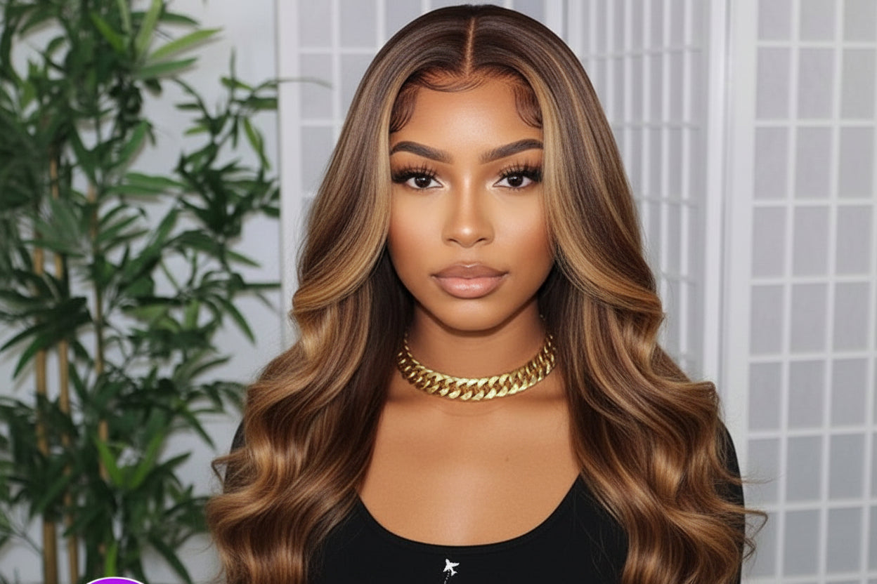 24″ P4/27 Body-Wave 5×5 Glueless Lace Closure Wig – 100% Human Hair - 180% Density