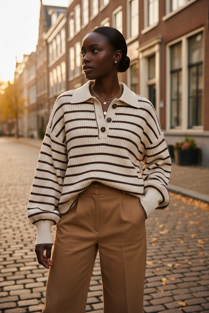 Striped Knit Top - Golden Hour Street