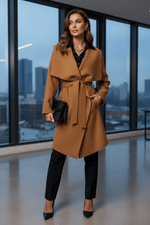 Load image into Gallery viewer, Tie Waist Long Sleeve Outerwear - The PM Edit
