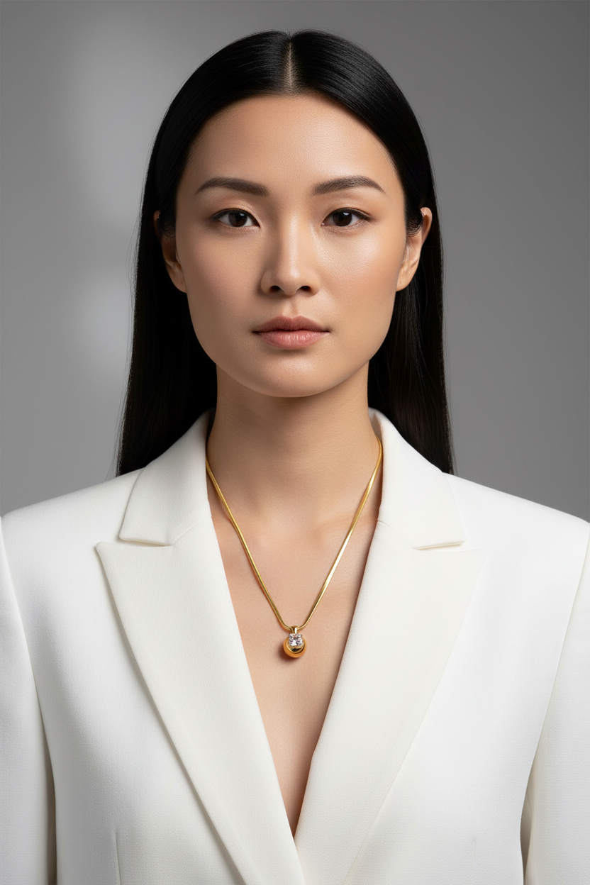 Transparent Zircon Necklace Lifestyle