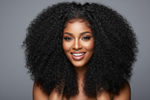 Load image into Gallery viewer, woman wearing Natural Black Burmese Curly Half Wig 180% Density
