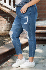 Load image into Gallery viewer, Plus Size Distressed Skinny Jeans Pants
