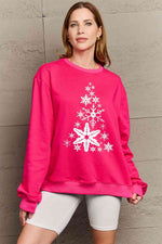 Load image into Gallery viewer, Snowflake Christmas Tree Graphic Sweatshirt

