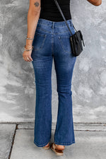 Load image into Gallery viewer, Distressed High Waist Flare Jeans Pants
