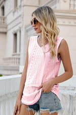 Load image into Gallery viewer, Eyelet V-Neck Tank
