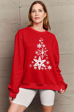 Load image into Gallery viewer, Snowflake Christmas Tree Graphic Sweatshirt
