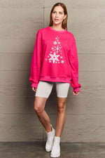 Load image into Gallery viewer, Snowflake Christmas Tree Graphic Sweatshirt
