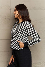 Load image into Gallery viewer, Full Size Plaid Round Neck Long Sleeve Jacket
