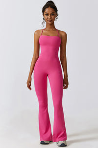 Halter Neck Flare Sport Jumpsuit