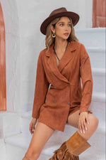 Load image into Gallery viewer, Lapel Collar Long Sleeve Romper
