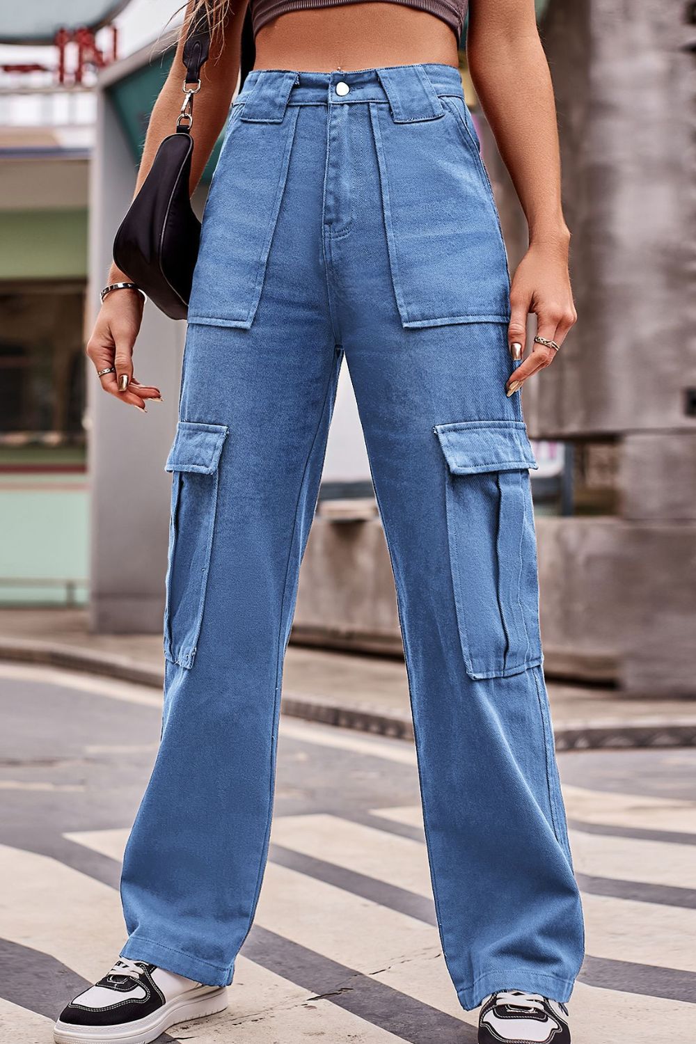 High Waist Loose Fit Cargo Pants