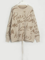 Load image into Gallery viewer, Letter Round Neck Drawstring Sweater
