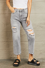 Load image into Gallery viewer, High Waisted Cropped Mom Jeans Pants
