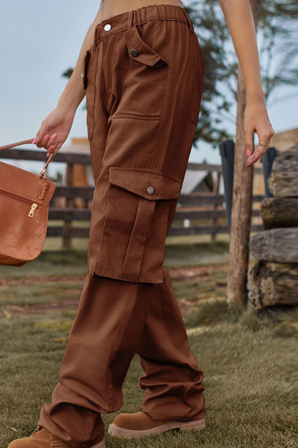 Loose Fit Wide Leg Pants with Pockets