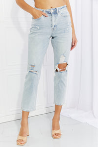 Distressed Cropped Jeans Pants