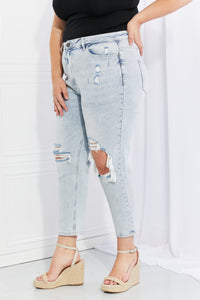 Distressed Cropped Jeans Pants