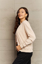 Load image into Gallery viewer, Full Size Plaid Round Neck Long Sleeve Jacket
